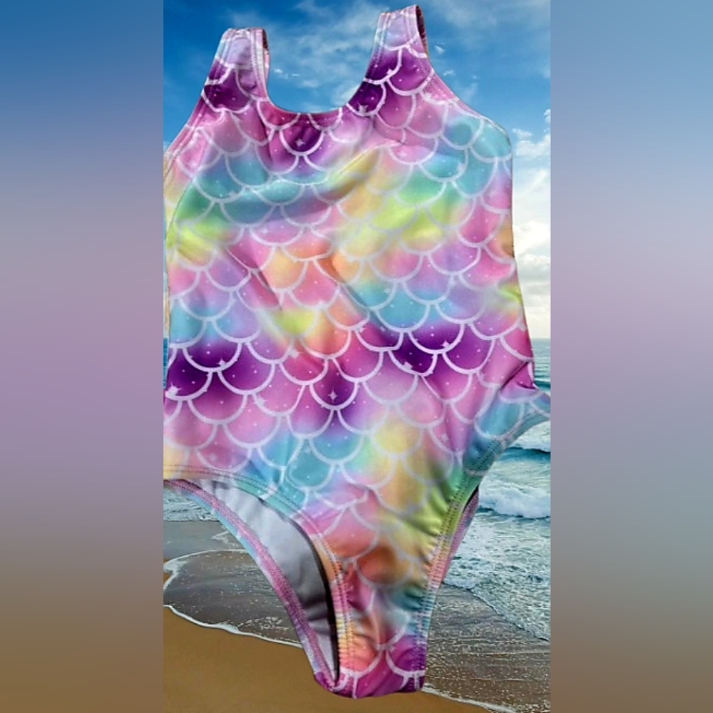 📣One Season's Girls One Piece Mermaid🧜 Scale Swimsuit 🌊 Size 4T 🆕 Tags - Picture 5 of 7